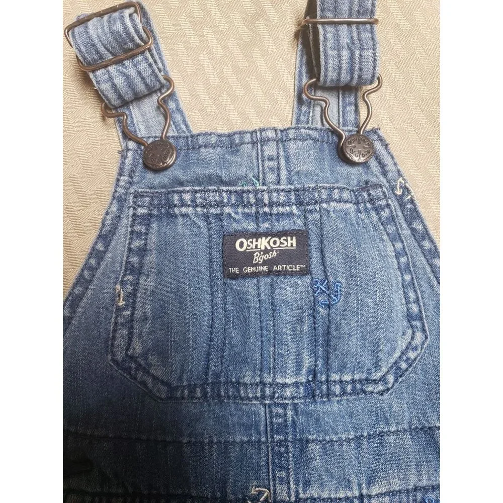 OshKosh BGosh Nautical Blue‎ jean Overall short 12m